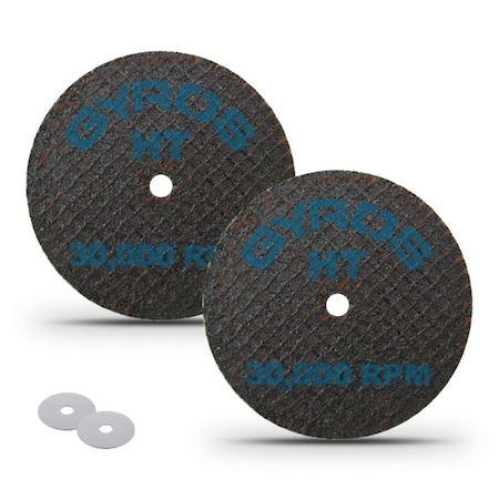 Gyros HT 2" Double Reinforced Resin Cut-Off Wheel, for High Tensile Materials, Dia. Size 2", 2PK 11-32208